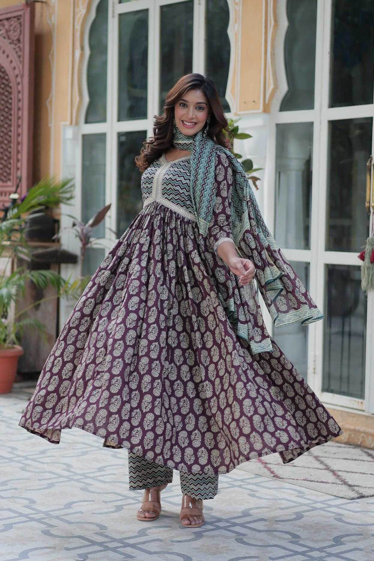 Cotton Long Gown With Pant for Stylish Comfort Wear - MYLUXURY LANE ENTERPRISE